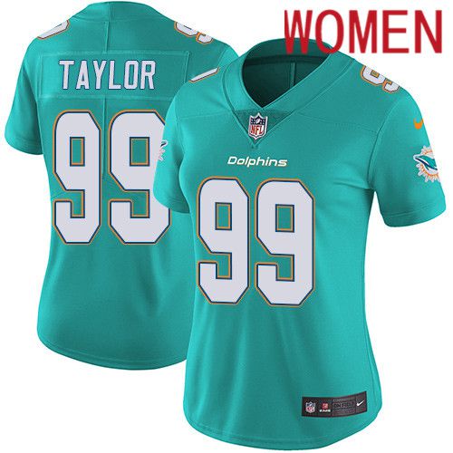 Women Miami Dolphins #99 Jason Taylor Nike Green Vapor Limited NFL Jersey